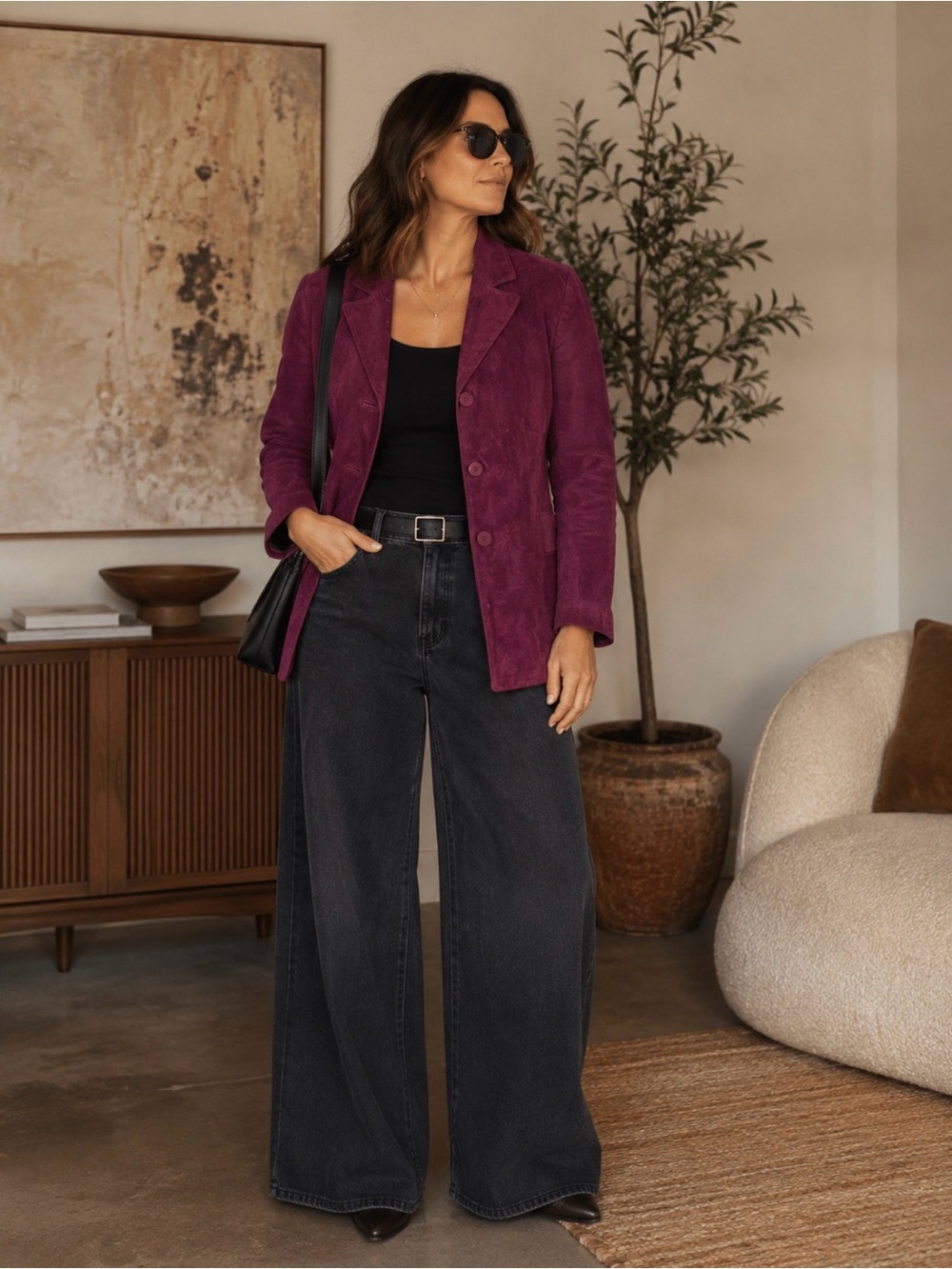 Danier Suede Leather Blazer Jacket – Women’s M (Made in Canada)